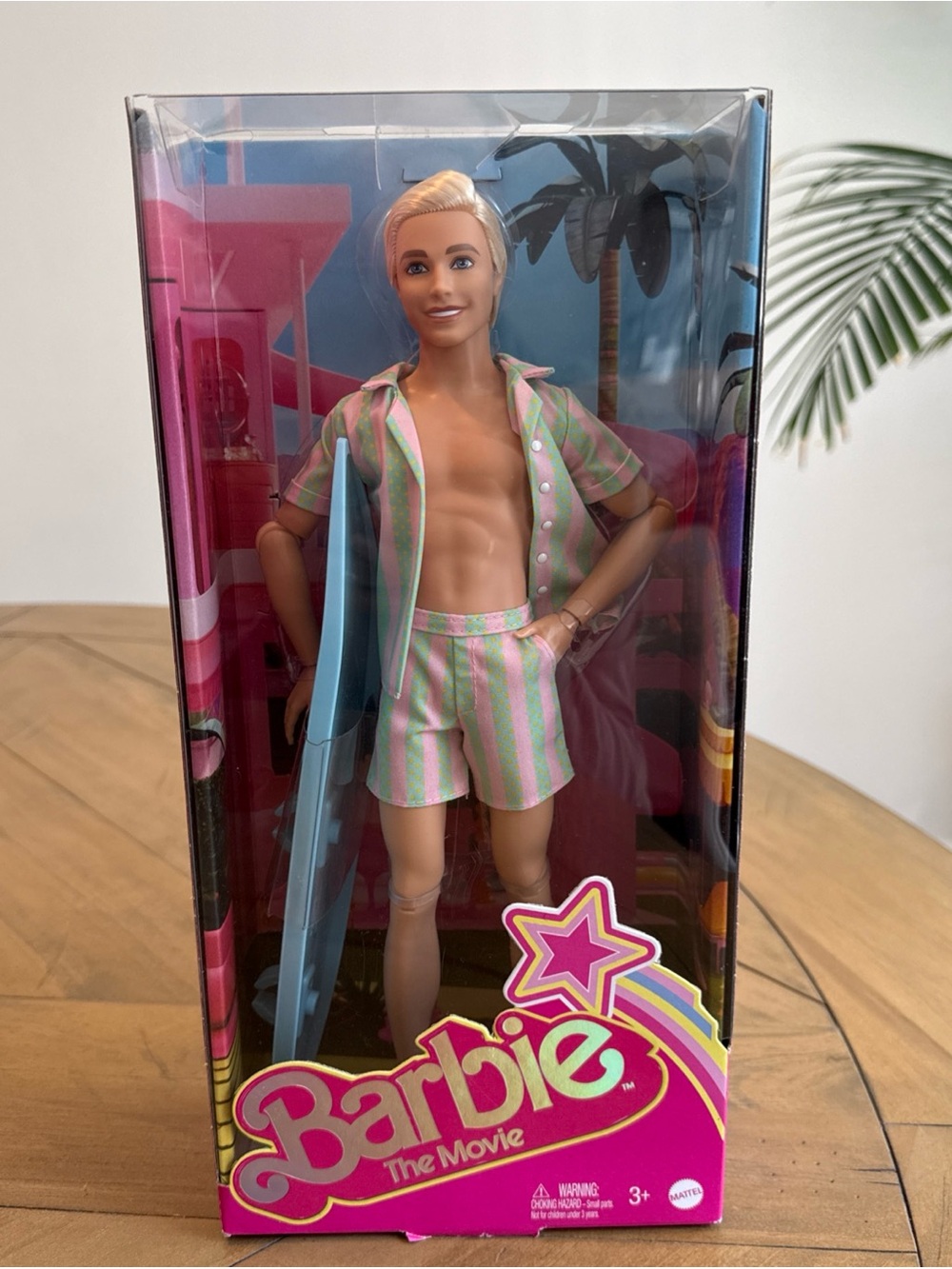 Mattel Barbie The Movie Ken Doll Beach Striped Outfit Surfboard HPJ97 2023 NEW